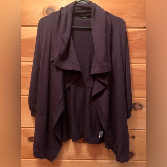 Theory Wool Blend, Drape Front, Open Cardigan with pockets Size Small. - Picture 2 of 8